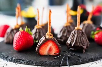 Fun & Spooky Strawberry Witch Brooms Halloween Dessert Idea