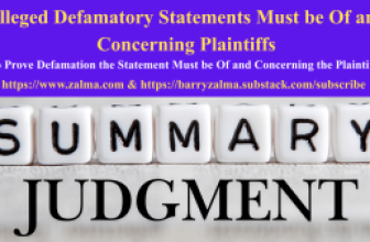 Alleged Defamatory Statements Must be Of and Concerning Plaintiffs