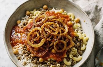 Egyptian Lentils, Rice, and Pasta