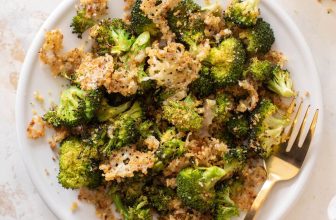 Roasted Broccoli with Cheddar Breadcrumbs.