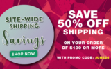 Save 50% Off Shipping | Learn More