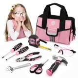 11Pc Pink Women’s Compact Crafts DIY Hand Tool Kit for Ladies