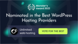 Unlimited Web Hosting Has Been Nominated for Monster’s Award 2022!