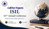 52nd Annual Conference of Indian Society of International Law 2026 [Submit Abstract by Aug 28]