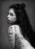 A Tattooed Goth Girl Portrait