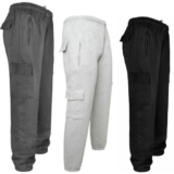 MENS FLEECE CARGO COMBAT FIVE POCKET JOGGING BOTTOM TRACKSUIT JOGGER SWEAT PANTS