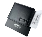 New Hugo Boss Men’s Bifold Genuine Leather Wallet Credit Card, Notes & Coins