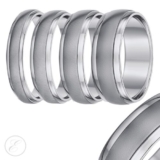 Titanium Wedding Ring Band Brushed Matt & Polished Mens Womens Court Shaped