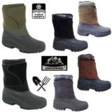 Mens Groundwork Snow Winter Boots Ice Calf Waterproof Hiking Touch Fasten Strap