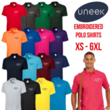 Custom Embroidered Polo Shirt FREE Personalised TEXT Embroidery Workwear UC101