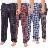 2 Pack Mens Pyjama Trousers PJ Pants Bottoms Lounge Cotton Woven Check Nightwear
