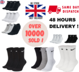 NIKE SOCKS Mens Women 3 Pairs 6 Pairs Lightweight Crew Ankle Cotton Socks Sports