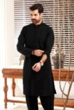 Mens Pakistani Plain Black Shalwar Kameez for Causal, any Event,kurta pajama