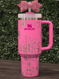 2024 Stanley Cup 40oz Angel & Stitch Lilo Pink Gift Quencher Stanley Tumbler