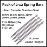 Watch Strap/Bracelet Spring Bars 1.8mm Diameter Pins High Quality Stainless S…