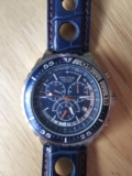 Nautica Chronograph Blue/Leather Analog Watch – For Men A15663G time piece