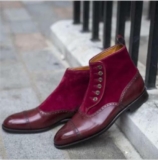 Men Fashion British Oxford High Top Dress Shoes Boots Shoes Pointed Toe Boots