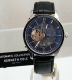 Kenneth Cole Automatic Watch for men 20 Jewels Skeleton Blue Dial NEW RRP £159