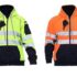 Hi Viz Vis High Visibility Zip Up Hoodies 2 Tone Work Hooded Hoody Yellow Orange
