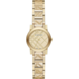Burberry watch The City Engraved Check Watch 26mm Gold BU9234