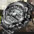 LIGE Digital Mens Military Watch Waterproof Black Wristwatch LED Quartz Sports