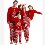 XMAS Pj Set Christmas Family Matching Pajamas for Men Long Sleeve Kids Sleepwear