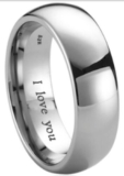 Mens Titanium Wedding Engagemet Engraved With I Love You Band Ring-Unisex