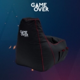 Game Over Kids Red Video Gaming Bean Bag Chair High Back Gamer Room Beanbag