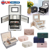 Jewellery Boxes Leather Storage Case Drawer Cabinet Necklace Organizer