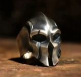 Mens Biker Gladiator Skull Spartan Helmet Ring Stainless Steel Size 7-15 Gift