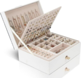 Jewellery Box Organiser for Women Girls, 3 Layer Large Jewellery Case