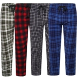 Pyjama Bottoms Mens Fleece Check Lounge Sleepwear Pants