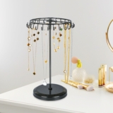 23 Hooks Metal Rotating Necklace Holder Jewellery Organizer Display Stand with