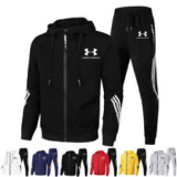 Men Under Amour Tracksuit Set Hooded Jacket Sweatpants Set Sports Jogger Outfit-