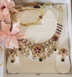 gold plated necklace indian Pakistani necklace with earrings