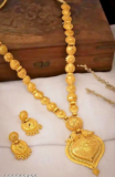 Indian Wedding Bollywood Ethnic Gold Plated Long Necklace Earrings Jewelry Set