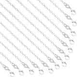 50 Pack Necklace Chains Bulk Silver Plated Cable Chain Pack for Jewellery Makin