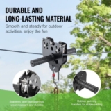 Backyard Zipline Kit for Kids and Adults 100ft with Safety Harness and Spring