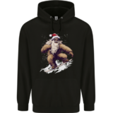 Snowboarding Yeti Christmas Bigfoot Xmas Funny Childrens Kids Hoodie