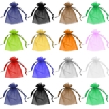 50 Organza Bags Jewellery Pouches Wedding Favour Party Mesh Drawstring Gift Cake
