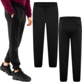 Ex-M&S Mens Fleece Joggers Elasticated Bottoms Zip Pocket Track Pants Trousers