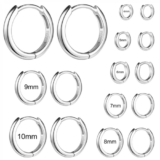 1 Pair 925 Sterling Silver Hoop Earrings 20G Helix Conch Tragus Piercing Jewelry