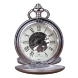 Brelsen Royal Silver Double Hunter Mechanical Pocket Watch