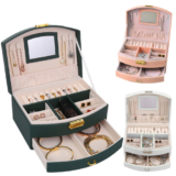 Large Jewellery Boxes Leather Storage Case Drawer Cabinet Necklace Organizer UK