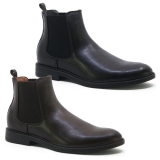 MENS CHELSEA CASUAL BOOTS DEALER ANKLE SMART FORMAL BROGUE SLIP ON SHOES SIZE