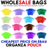 100-500Pcs Organza Gift Bags Wedding Party Favour Xmas Jewellery Candy Pouches