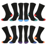 mens black socks 12 pairs cotton rich  socks mens 6-11