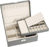 2 Layer Large Jewellery Boxes Leather Storage Case Rings Necklaces Organizer
