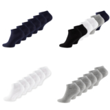 Men’s Bamboo Ankle Socks 6 Pairs Seamless Trainer Socks Black Navy Grey White