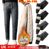 Men Fleece Lined Winter Waterproof Thermal Trousers Joggers Warm Athletic Pants
